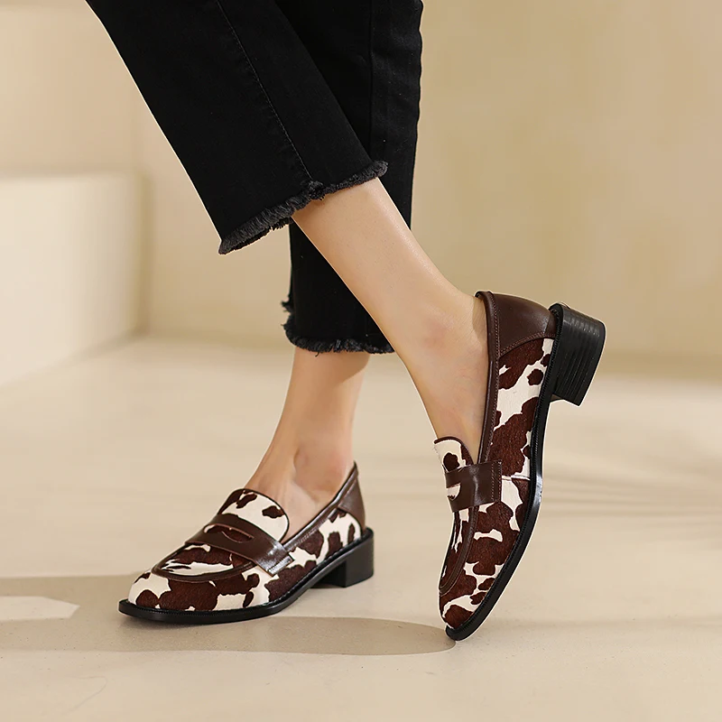 Real Leather Women's Loafers - Comfort Flats for Spring, Size 34-40