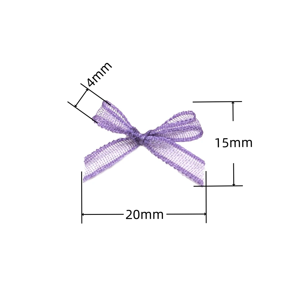30 Stück/Lot 4mm Organza-Bandschleife Mini Handgemachte Schleife für DIY Näharbeiten, Nagelkunst, Hochzeitsdekoration, Haarnadeln, Kleidungszubehör – Detail 1