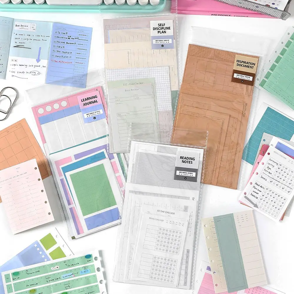 A7M5 Two Size 20Sheets Loose Leaf Inner Page Notebook Refill Spiral Weekly Monthly To Do Inside Paper Stationery