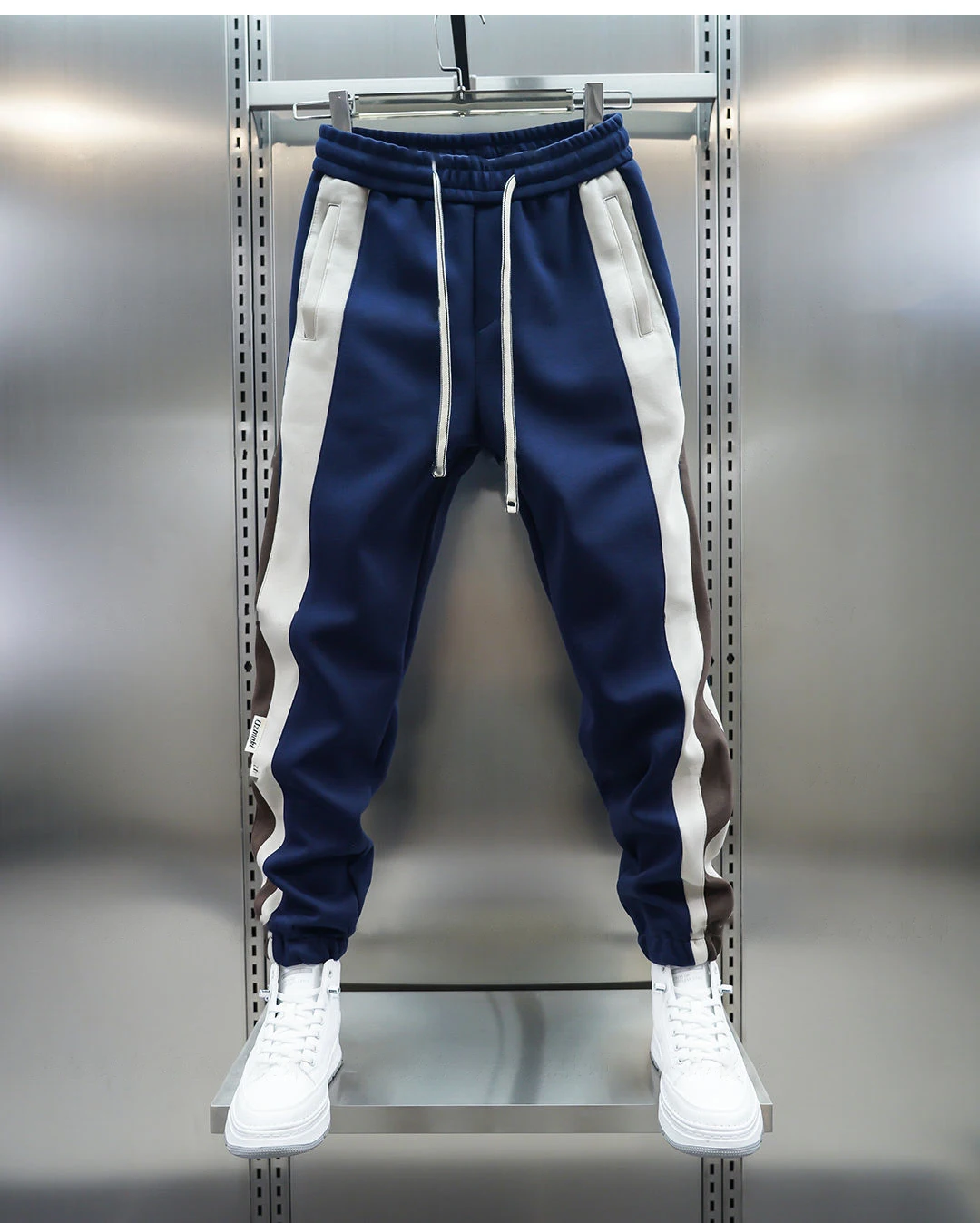 2024 Autumn New Outdoor Sweatpant Striped Stitching Casual Harem Pants Jogger Trousers Luxury Brand Men's Clothing