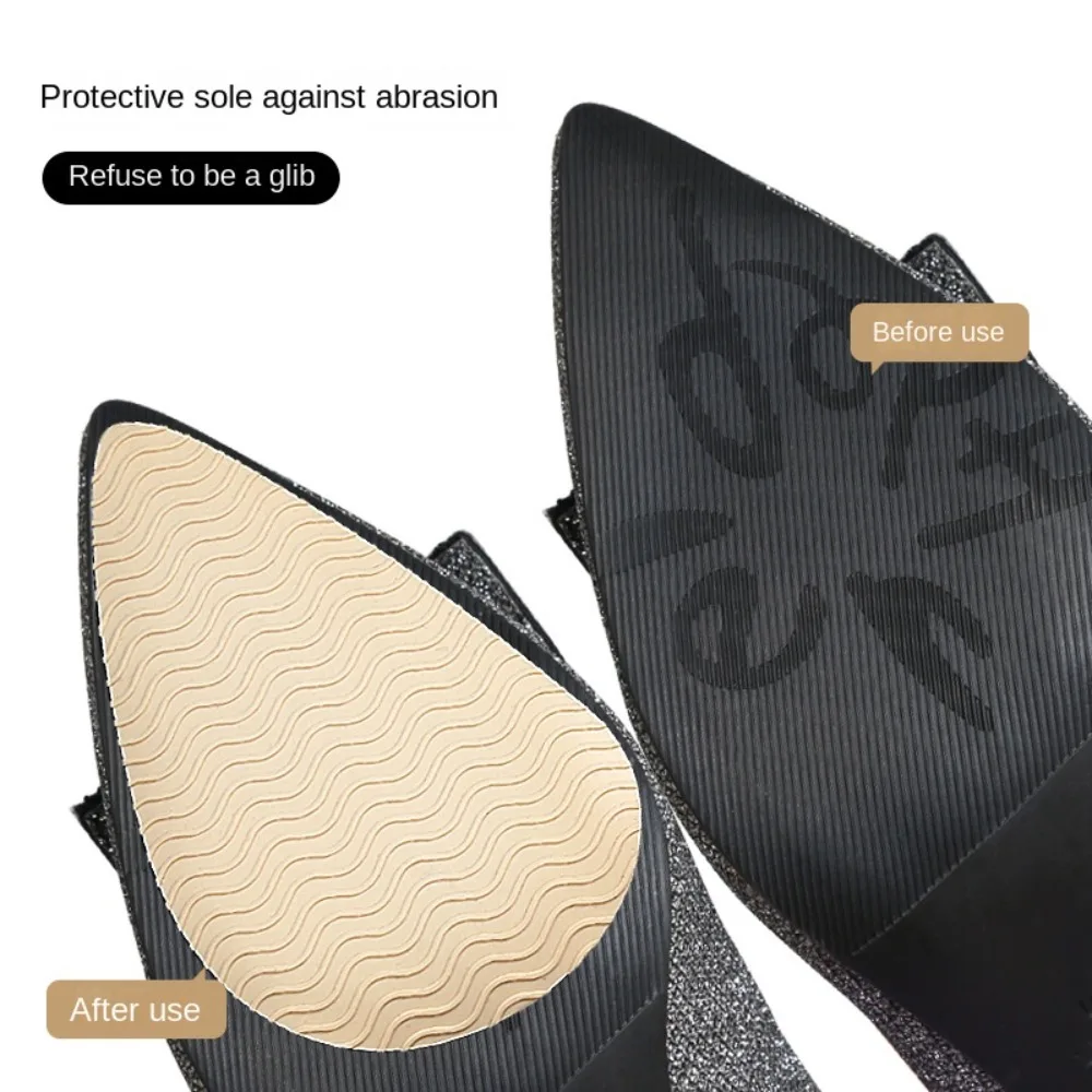 

Silicone Mesh Glue Sole Non-slip Sticker Noise-absorbing Black Khaki Beige Transparent Forefoot Anti-skid Pad Non-slip High Heel