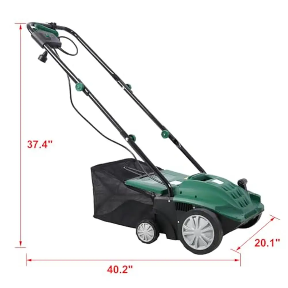 2 in 1 Electric Lawn Dethatcher Scarifier 13-Inch 12 Amp Garden Scarifier with 31.7QT Removable Collection Bag for Lawn Main