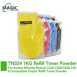 TN324 Toner 1KG For Konica Minolta Bizhub C225 C308 C368 C258 TN 324 Compatible Copier Refill Toner Powder