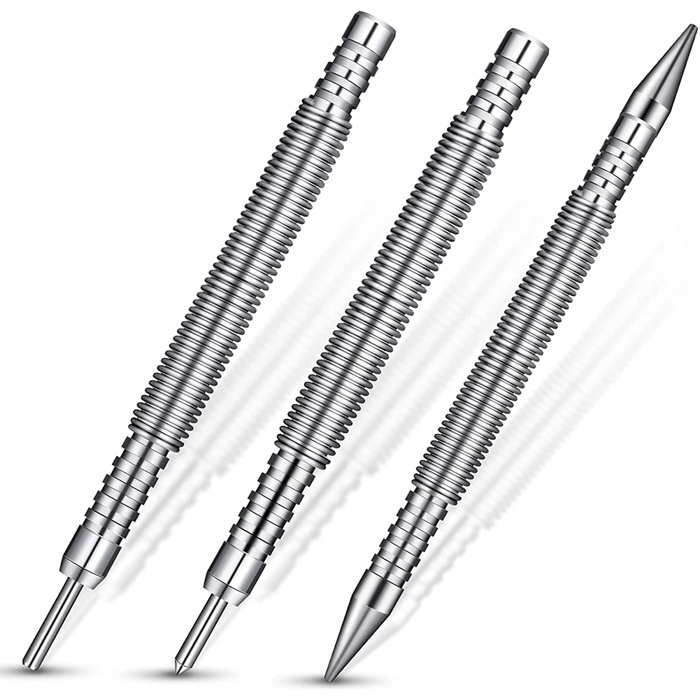 3 Pcs Nail Set and Hinge Pin Tool Center Punch Spring Loaded Nail Set for Door 1/32 Inch 1/16 Inch Dual Head 1/8 Inch