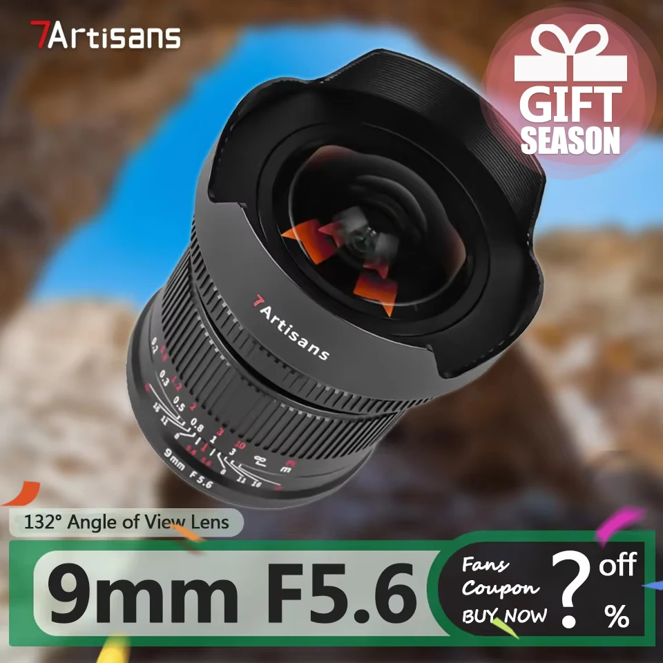 7artisans 9mm F5.6 ASPH. Full Frame with ND Filter Lens for Humanities Photography with Sony E A7RIII Nikon Z Canon RF L Mount