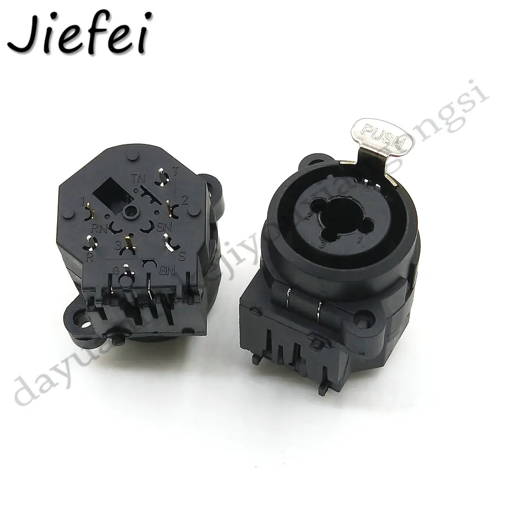 100Pcs 7Pin / 10Pin Dual XLR Jack+6.35mm Female Socket Set XLR Microphone Jack Seat Audio Socket Panel Mounted