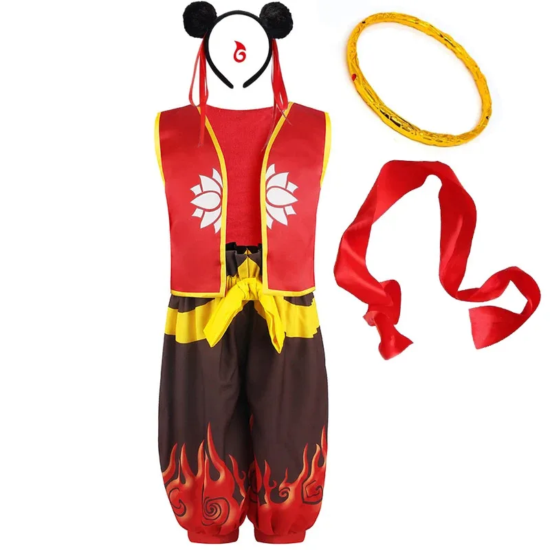

XT8Nezha 2 Magical Children Costume Anime Movie Role Playing Tops And Pants Boys Girls 3D Printing Carnival Halloween NezhaXT6@!