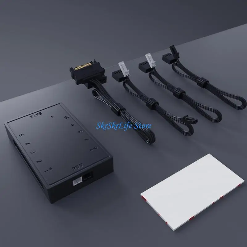 

E65E 4Pin PWM Fan Power Supply Cable 1 to 10 Fan Hub Splitter Port PC Case Internal Motherboard Extension Cable