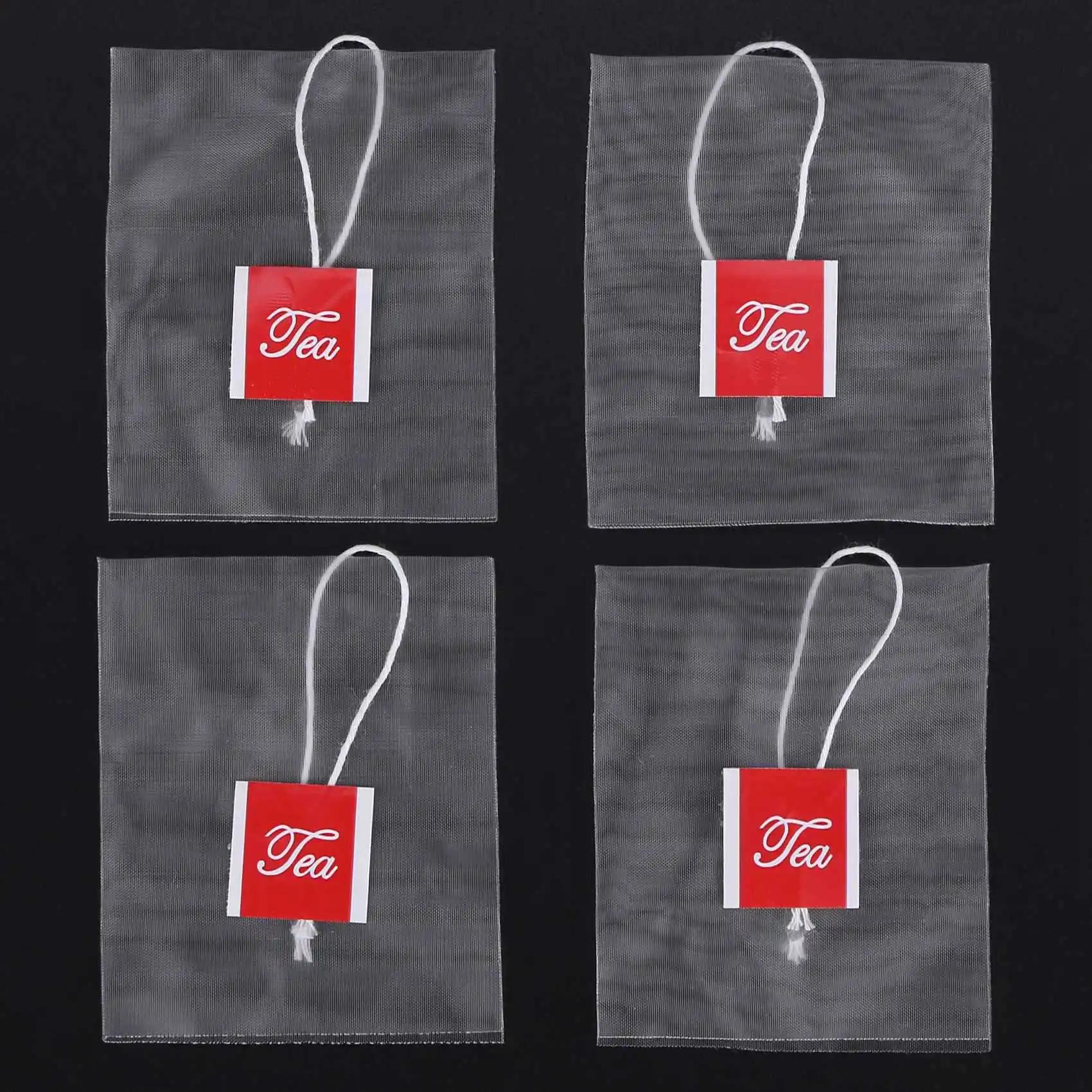 

VELIF-2000Pcs 5.5 X 7Cm Pyramid Tea Bag Filter Nylon Tea Bag Single String Label Transparent Empty Tea Bag