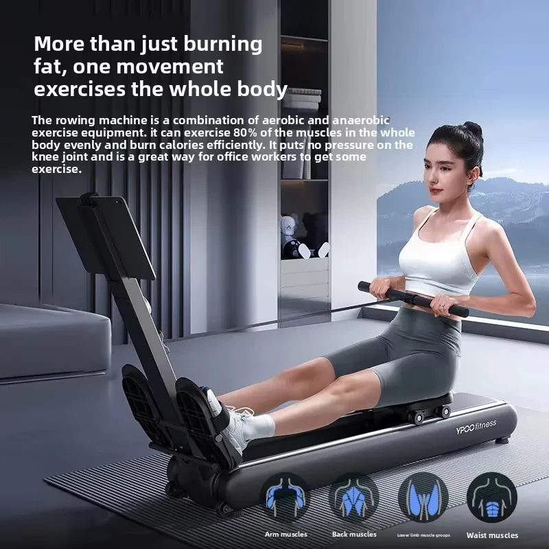 Foldable Stable Smooth Rowing Machine Intelligent Magnetic Resistance Self-Generating Home Fitness Equipment Indoor