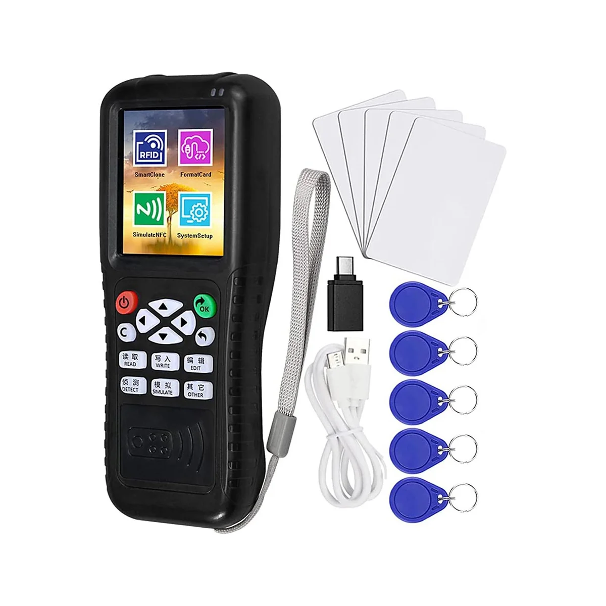 

Multi Frequencies RFID Smart Card Programmer, RFID Reader Writer Duplicator, NFC Reader, Encrypted Card Decoder