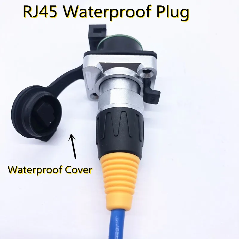 IP65 Waterproof RJ45 CAT6 Metal Connector Locking Plug Socket Adapter Ethernet Coupler Expansion Joint Industrial Outdoor