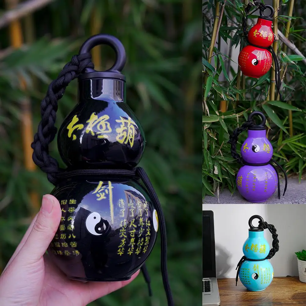 Chinese Retro-Inspired Gourd Water Bottle 800ML Large Bottle Vintage Water Waist Capacity With Rope Water Kettle Strap Spor J3Z6