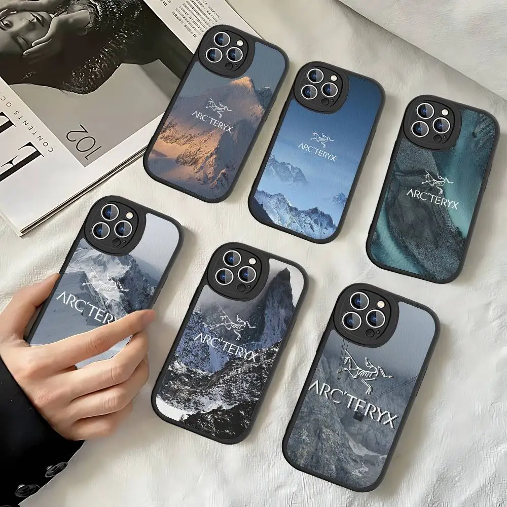 Classic Outdoor LOGO A-Arc T-Teryx Phone Case For IPhone 11 12 13 14 15 16 Pro Max Plus Leather Cover