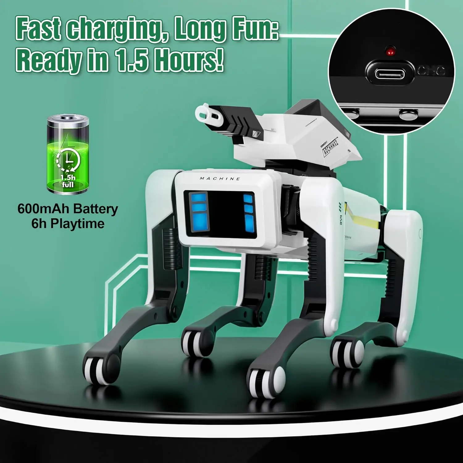 Intelligent AI RC Robot Dog Voice Dialogue APP Remote Control Programming Singing Dancing Machine Dog Kids Toys