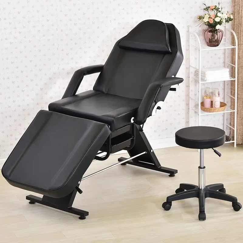 Cama de Belleza Plegable y Ajustable para Spa, Salón, Tatuajes y Pestañas, con Taburete, Cama de Masaje Multifuncional, Silla Facial