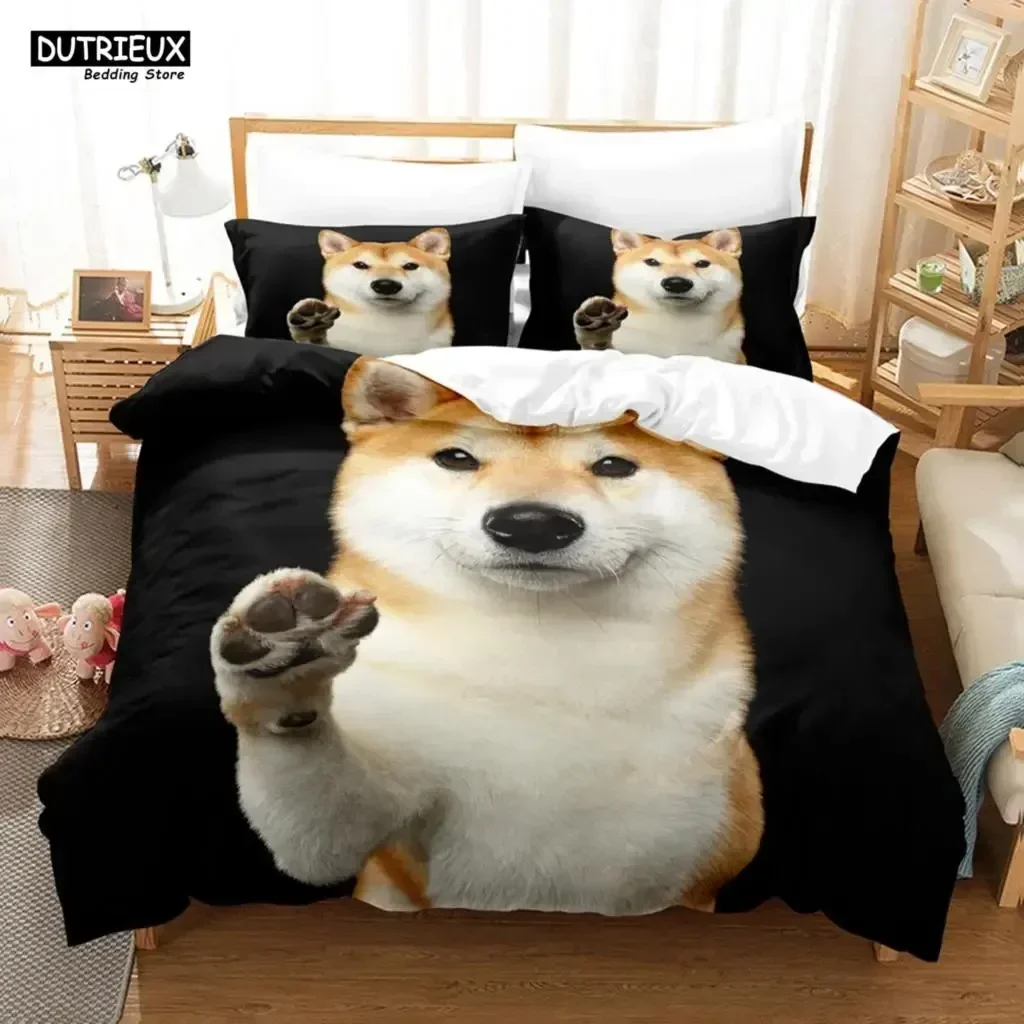3D Print Smiling Angel Samoyed Cute Dogs Puppy Bedding Set Bedroom Soft Modern Bedspreads Comefortable Duvet Cover Pillowcase