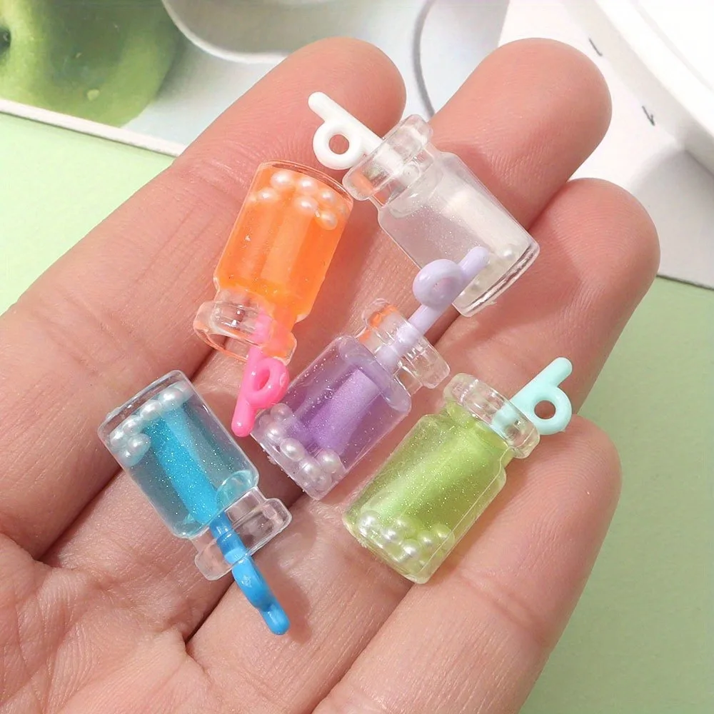 4/8/16pcs MixedColor Milk Tea Cup Shaped Pendant,DIY BraceletNecklaceEarringsChristmasThanksgivingValentine's DayGiftAccessories