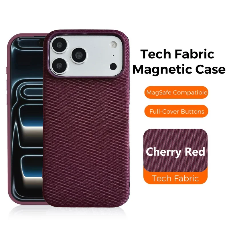 Coque de téléphone tissée sans fil MagSafe pour iPhone 18 17 Pro Max Air 16 15 14 13 Pro Max, coque arrière mate TechWoven