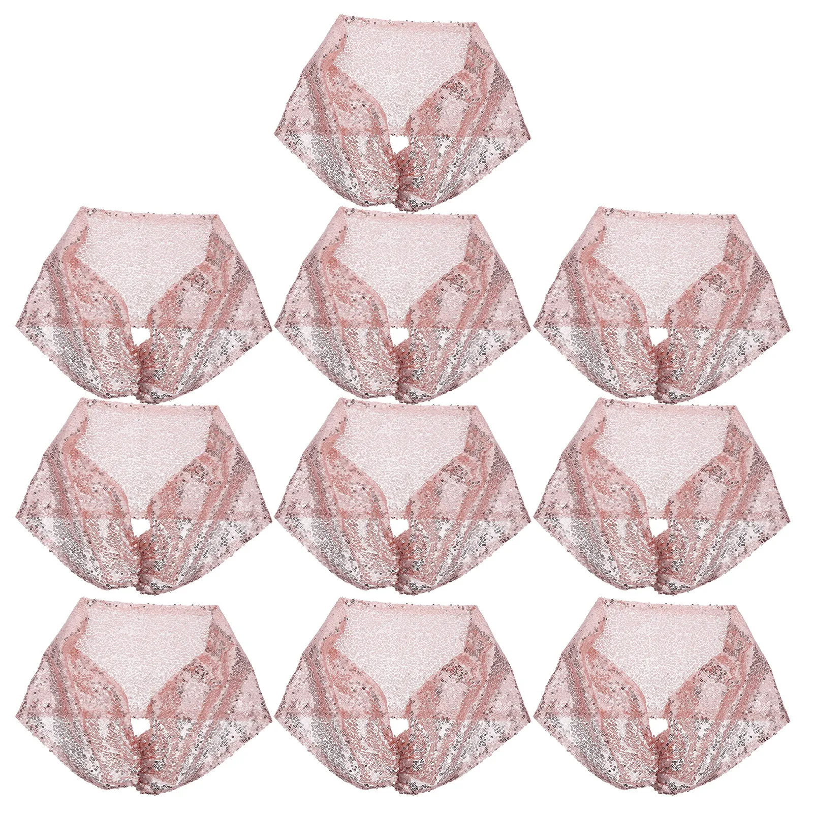 10pcs Sequin Chair Sashes for Wedding Party Banquet Birthday Decoration with Bows