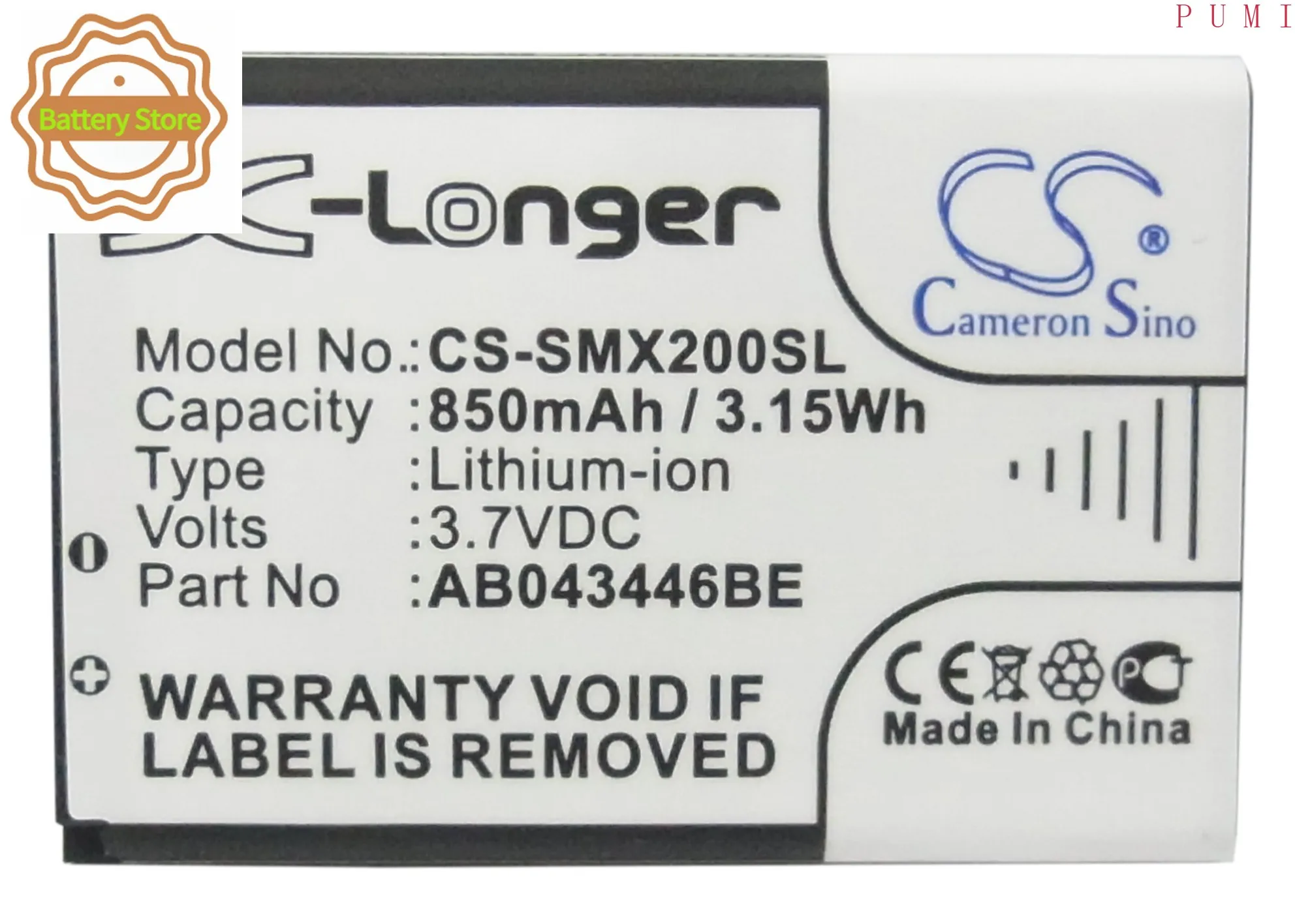 CS Replacement Battery for JOA Telecom,Samsung L210,L-210 PN: 850mAh / 3.15Wh