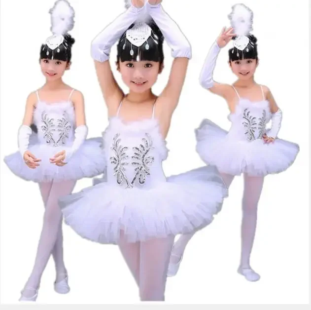 1pcs/lot White Ballet Tutu Ballet Dress Children's Swan Lake Costume Kids Belly Dance Costumes Stage Professional clothing