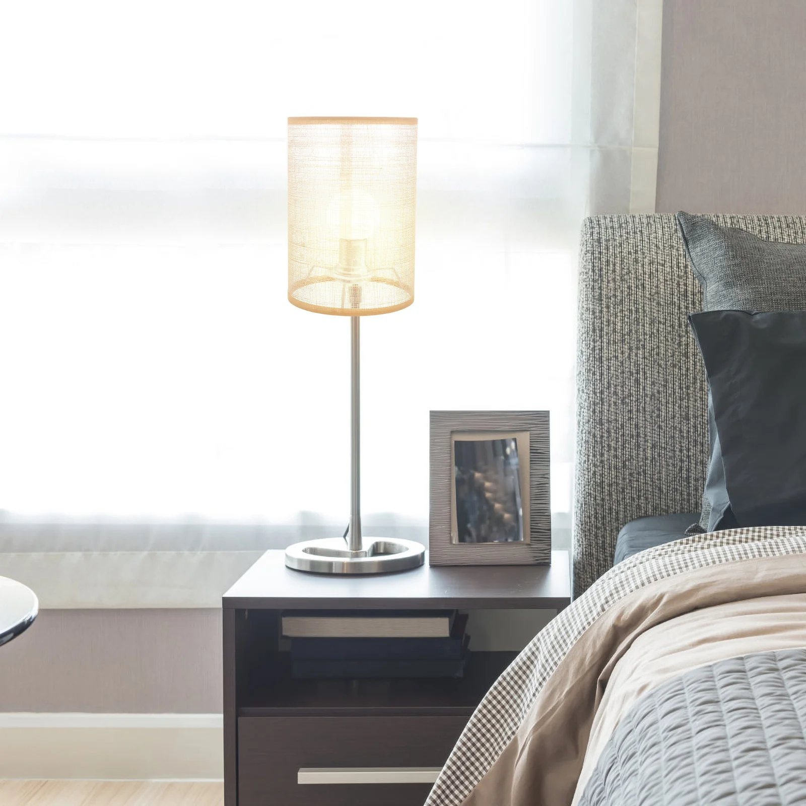 

Linen Colored Lamp Shade E27/E14 Table Floor Desk Lamp Light Cover Modern Decorative Replacement Large Lampshade Bedroom