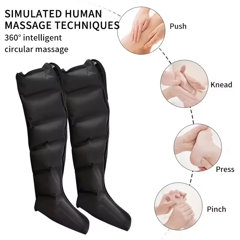Air Compression Therapy Recovery Boots Leg Compression Massager with Heat for Blood Circulation