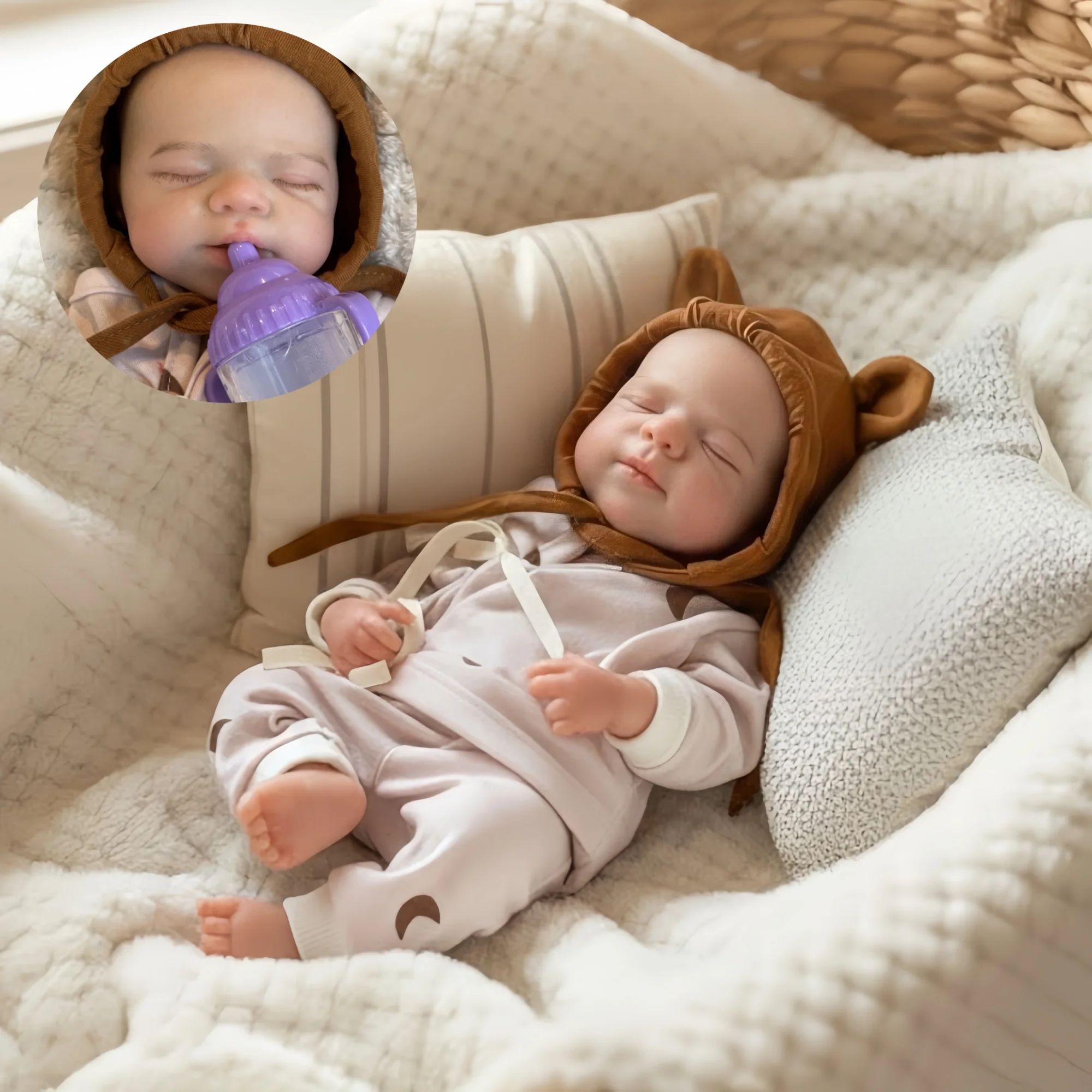 33CM Open Mouth Reborn Dolls Pascale Whole Body Soft Silicone Girl Painted Bebe Reborn Doll Toys reborn de silicone real cuerpo
