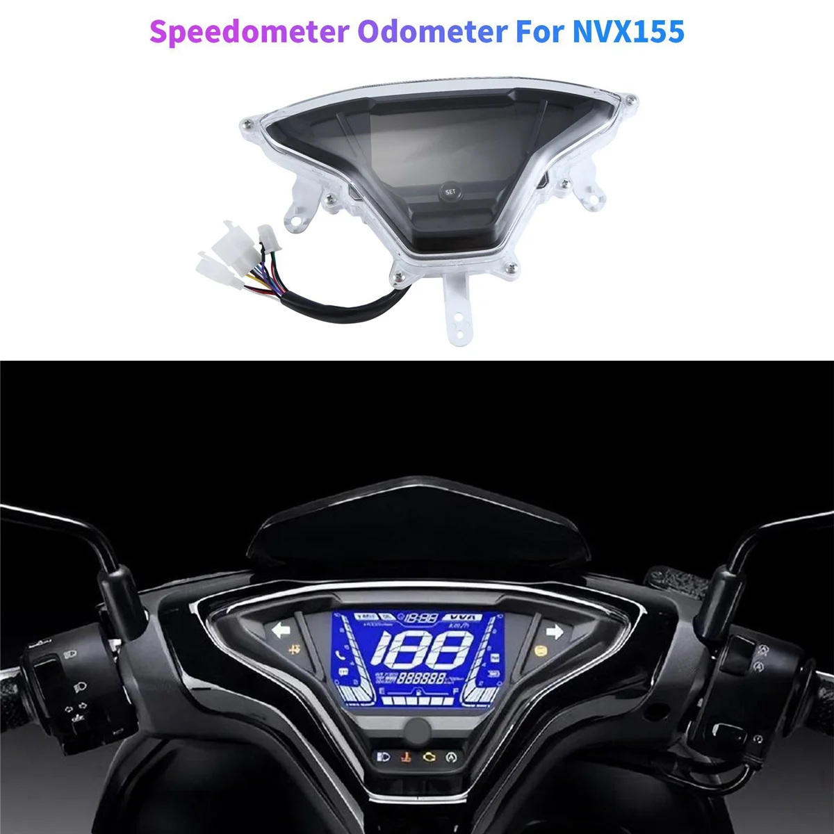 1PC Motorcycle Digital Speedometer Odometer Black for YAMAHA