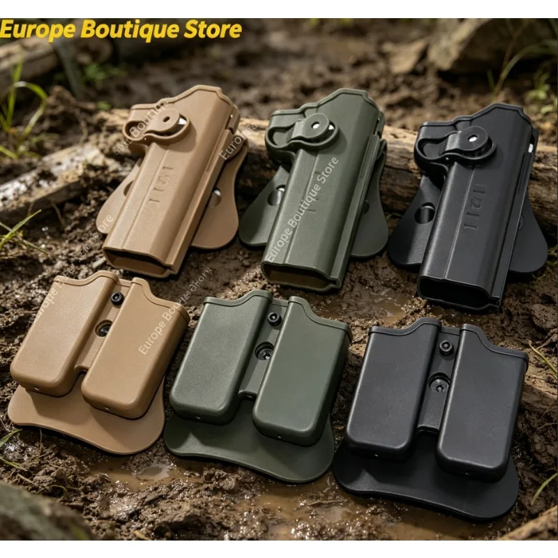 

Outdoor Model Accessories with Magazine Pouch, 1911 Style Waist Holster Portable Carry Bag for Collection Cosplay Props