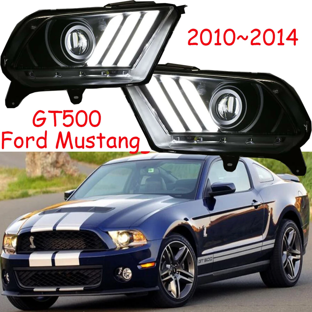 

1 комплект автомобильного Стайлинг для 2010 2011 2012 2013 2014 лет фар Ford Mustang фары GT500 автомобильные аксессуары Mustang бампер лампа
