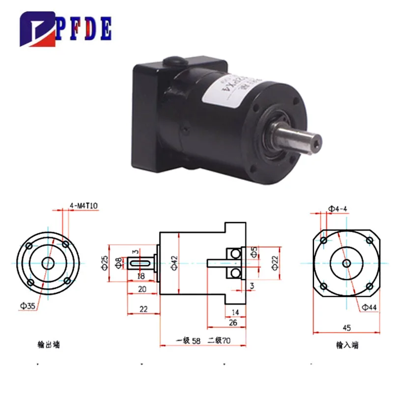 for Nema17 Stepper Motor Planetary Gearbox Motor Circular Flange Input hole 5mm, Output shaft 8mm For 3D Printer Mechanical Arm