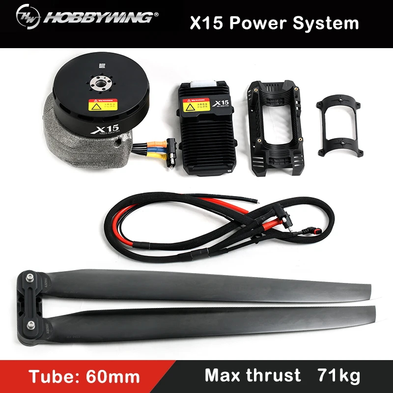 Hobbywing X15 18S Combo Heavy Lift 71kg Max Power System 37.5kg Thrust Per Motor Controller for Drone Aircraft 150kg