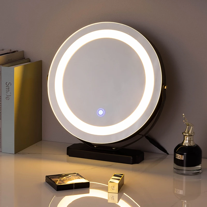 Makeup Mirror Desktop Led Smart Mirror with Light Household Dressing Table Fill Light Charging