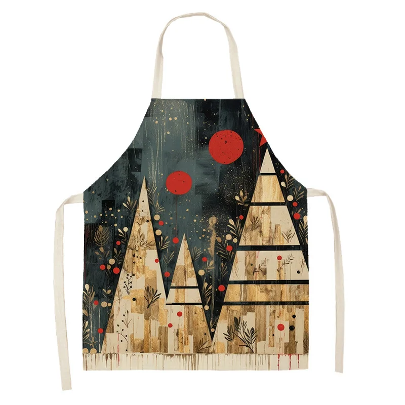 Women's kitchen apron Linen man Children's Big size Child girl Waterproof funny Half Work Coffee simple Merry Christmas winter