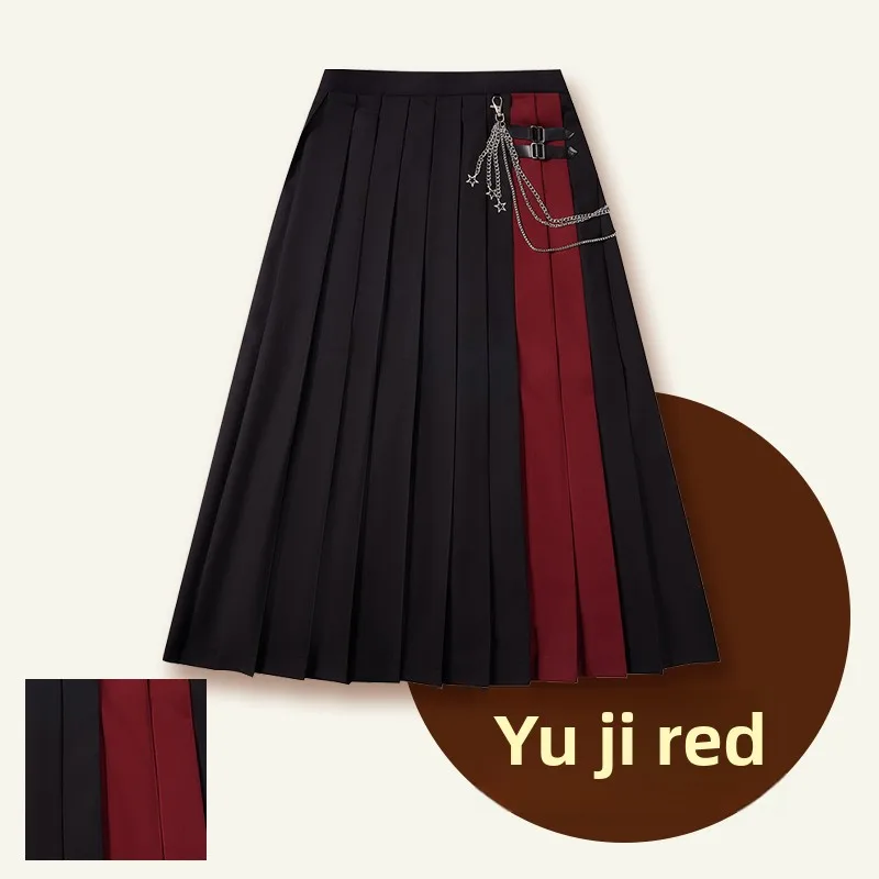 College Wind Original JK Uniform Skirt Japanese High Waist Pleated All-match Spring Autumn Women Mid-long A-line Skirts Black