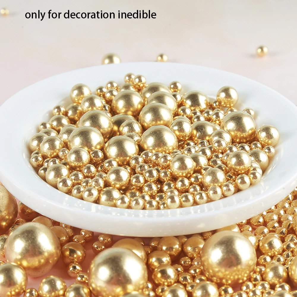 85 g goldener Perlen-Kuchenaufsatz für Geburtstag, Hochzeit, Valentinstag, Party, DIY-Kuchendekoration, nicht essbar, nur zur Dekoration – Detail 9