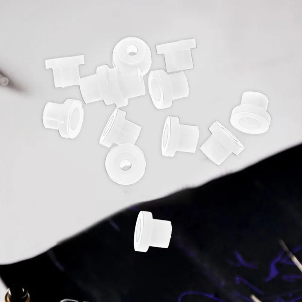 

200 Pcs Tattoo Pincushion Silicone Grommets Machine Parts White Black 100 Each Flexible Shock Absorption Long Use Tattooing