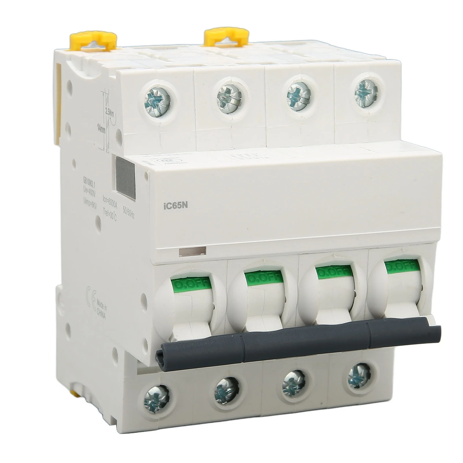 

Miniature Circuit Breaker PA66 Flame Retardant Housing 4P Automatic Circuit Breaker for Commercial Building AC 400V