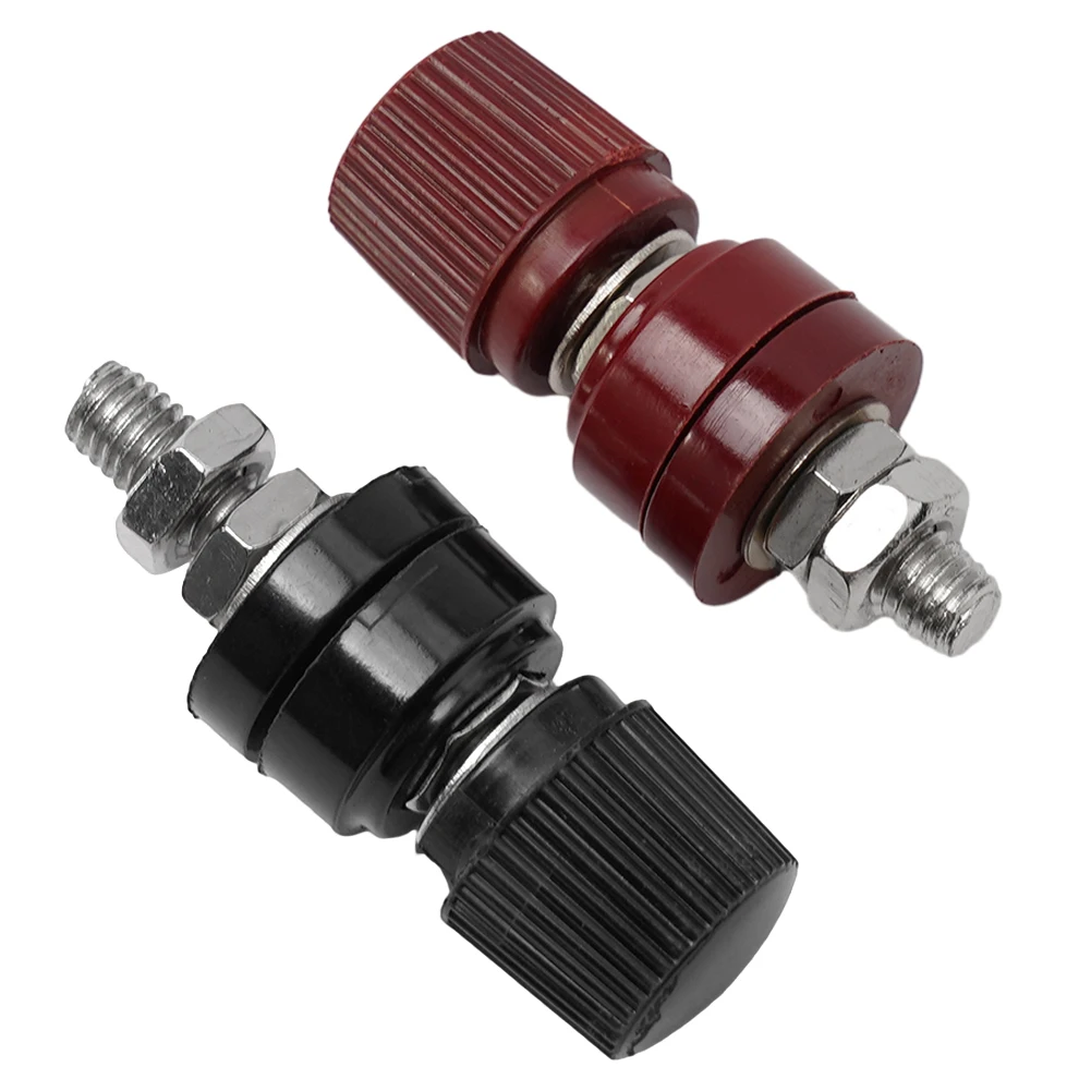 2PCS 3/8 Copper Battery Post Connector with Brass for stud for Vehicle for rv Boat for Solar Power Terminal Block Kit M6/M8/M10