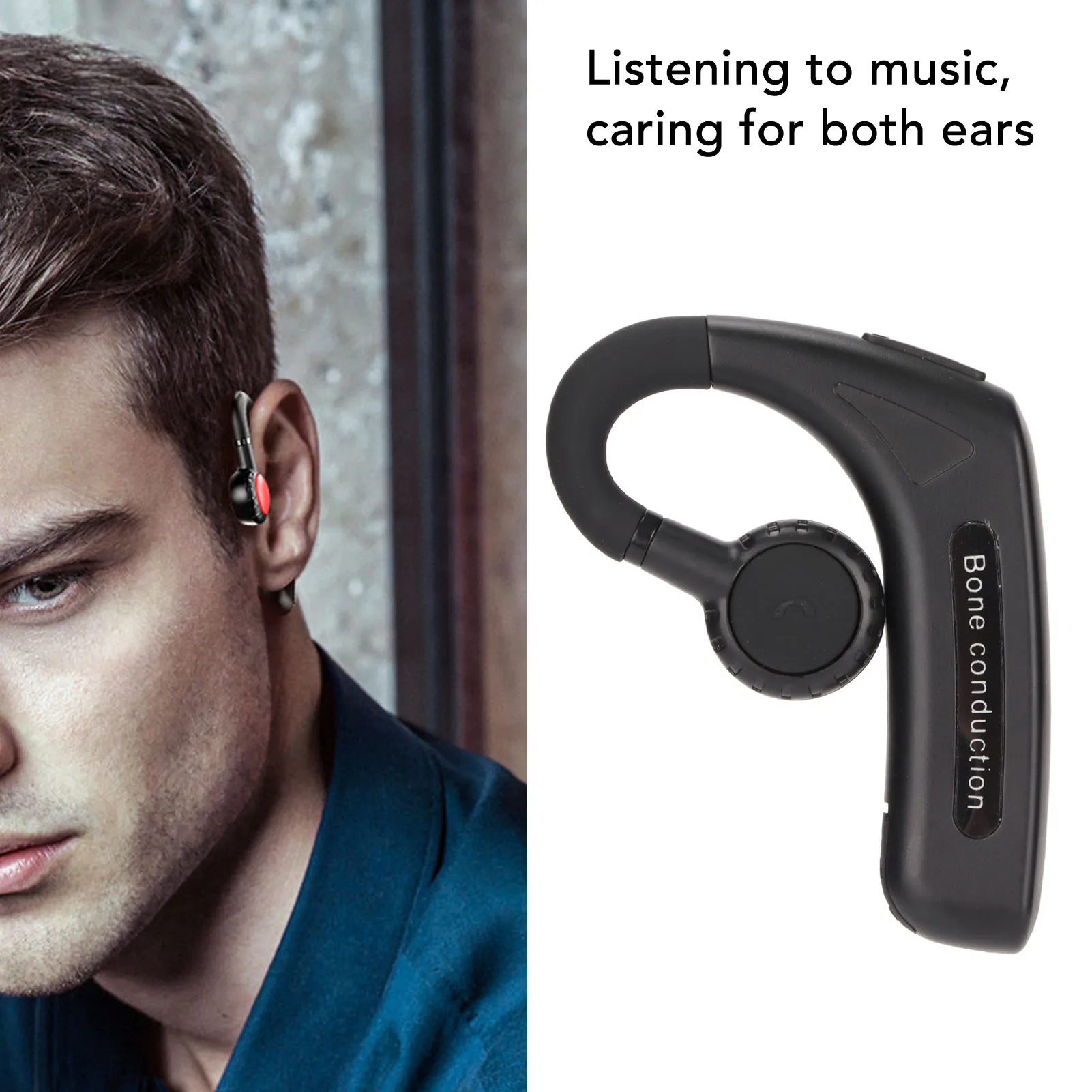 Bone Conduction Earbuds Stereo  5.0 Multifunctional Hands  Wireless Earpiece for Deaf  Earpiece image 3