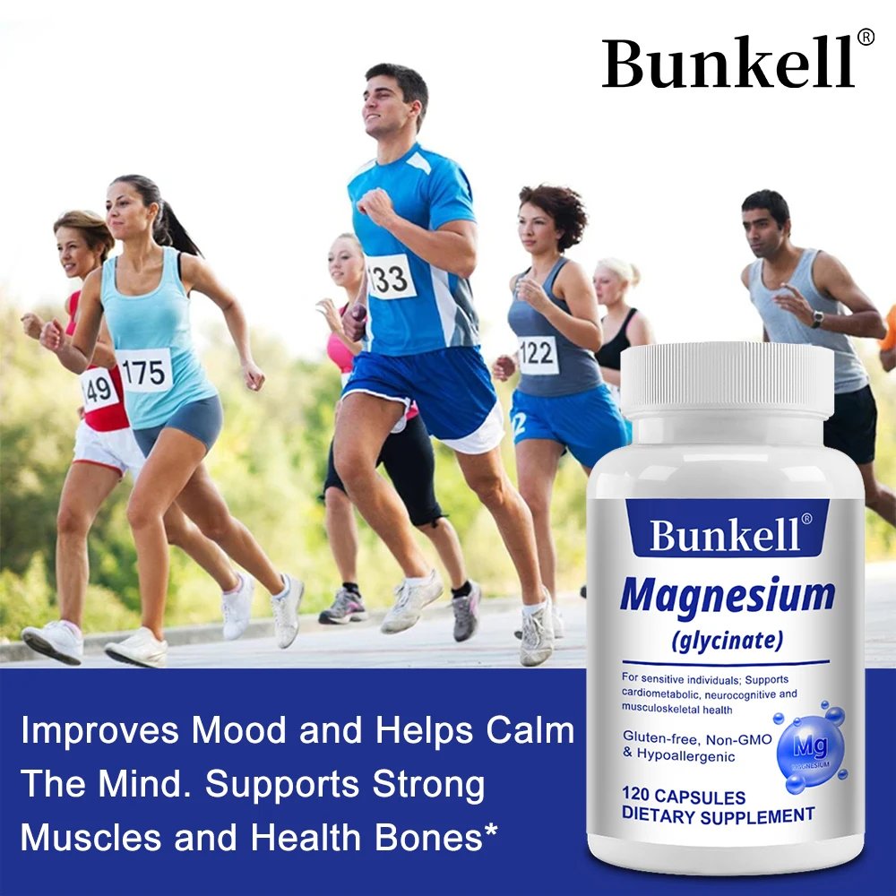 

Magnesium Glycine Capsules for Maximum Absorption - Supports Muscle, Nerve, Heart Health, Improves Sleep, and Relieves Stress