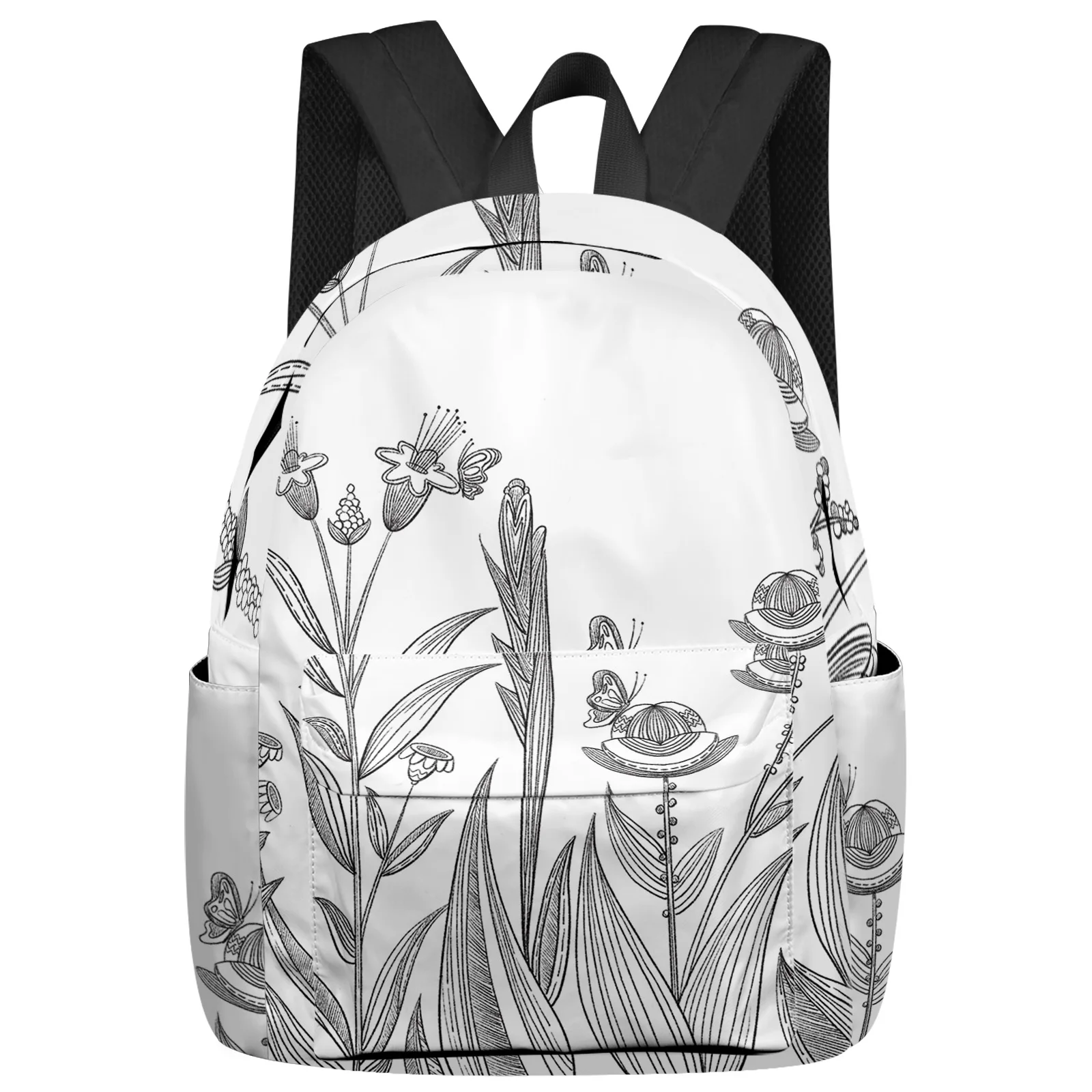 

Line Art Plant Nordic Student School Bags Laptop Custom Backpack For Men Women Female Travel Mochila