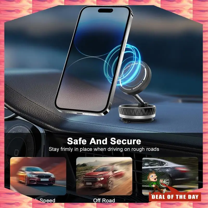 

24-Hour Delivery Phone Holder 360° Adjustable Suction Cup Phone Mount Foldable Magnetic Phone Stand Portable Vacuum Magnetic Pho