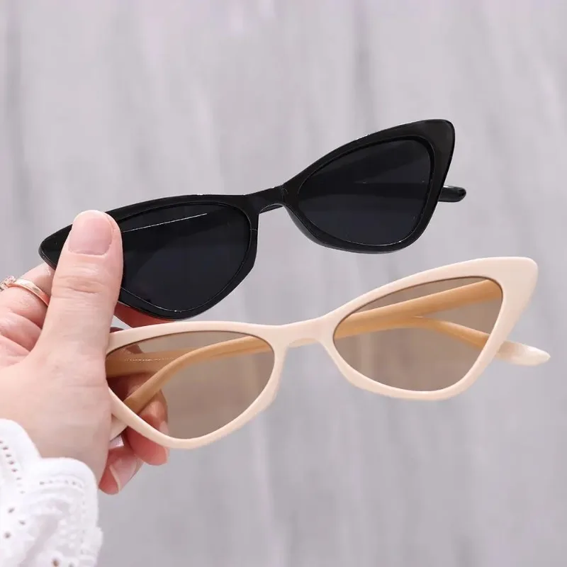 Vintage Cat Eye Sunglasses Women Luxury Transparent Triangle Female Shades UV400 Brand Designer Travel Gradient Sun Glasses