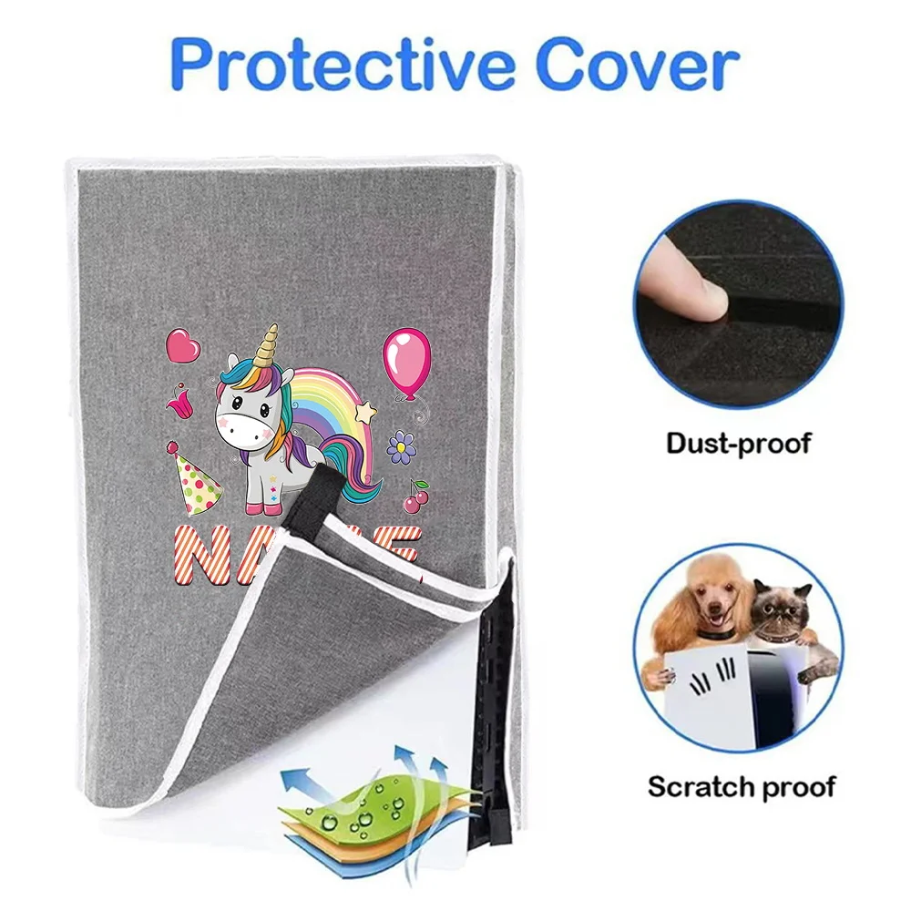 شخصية مخصصة اسم PS5 الملحقات الغبار غطاء مقاوم PS5 لعبة وحدة التحكم المضيف الحرس غطاء قابل للغسل المنتجات المخصصة