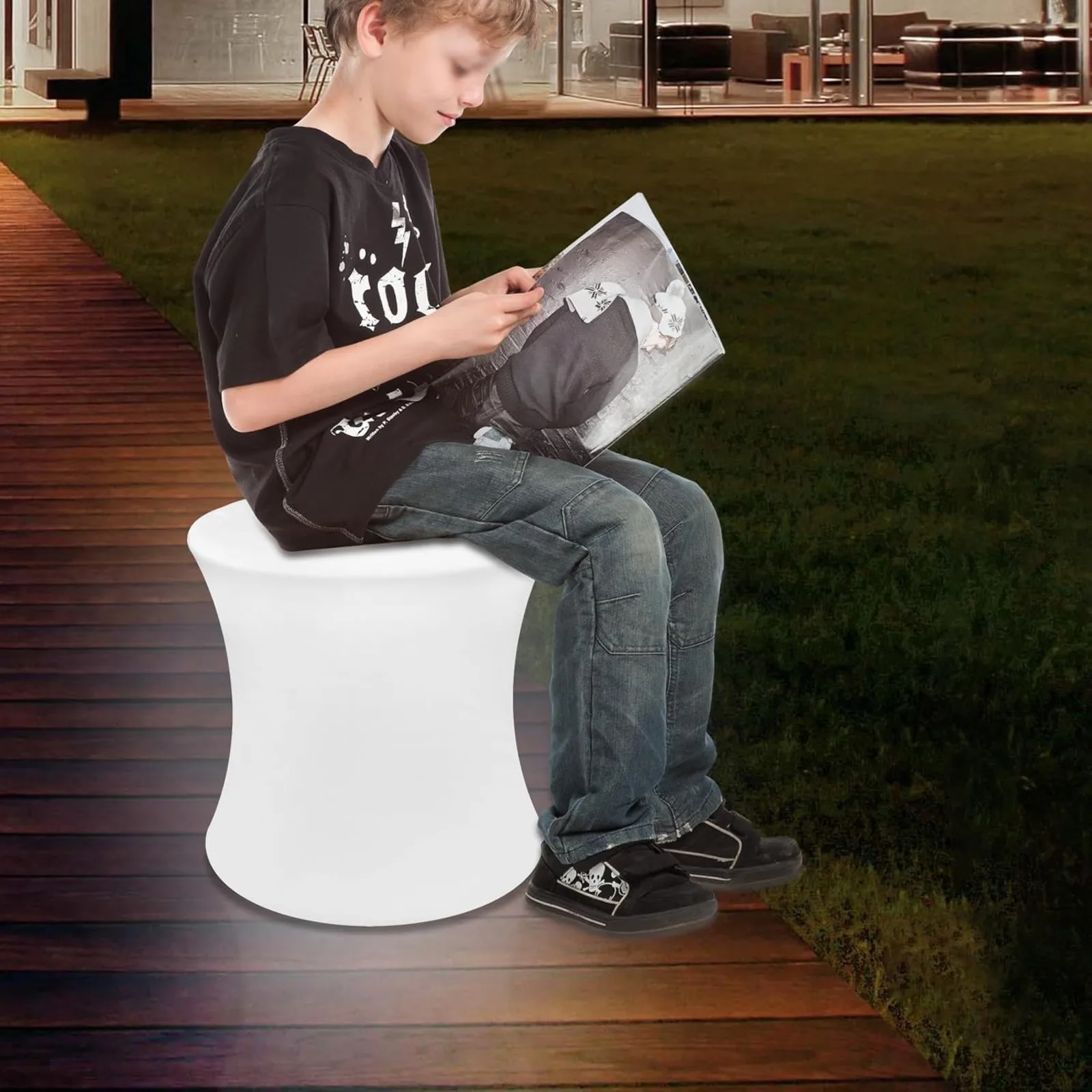 BYMAOCAR 15.7 Inch LED Light Cube Stool 16 Color Changing Waterproof Glow Cube Chair Light Multi-function Luminous Side Table For Pool Party Terrace Bar Restaurant Landscape Decoration