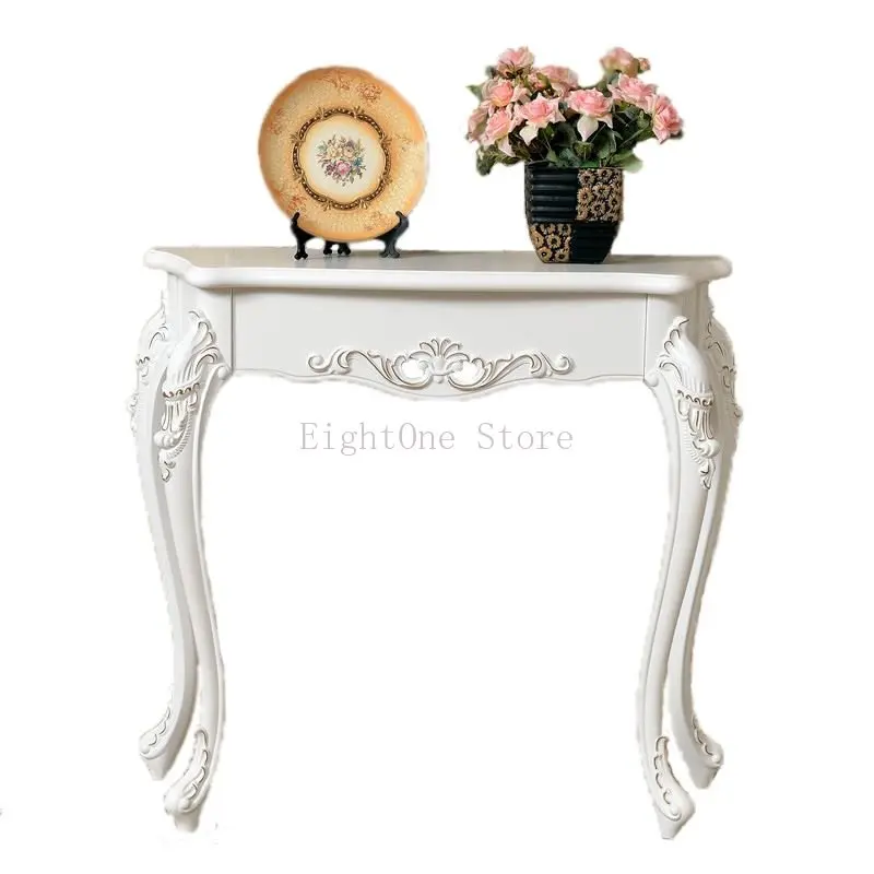 European style semicircular porch table modern light luxury super narrow aisle wall desk fashion vase crafts storage shelf