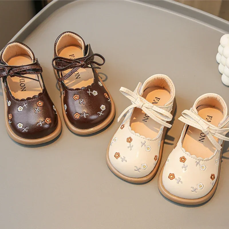 

Spring New Style Girls Princess Shoe Fashion Child PU Leather Shoes Soft Soled Kids Casual Shoes Anti Slip Girls PU Leather Shoe